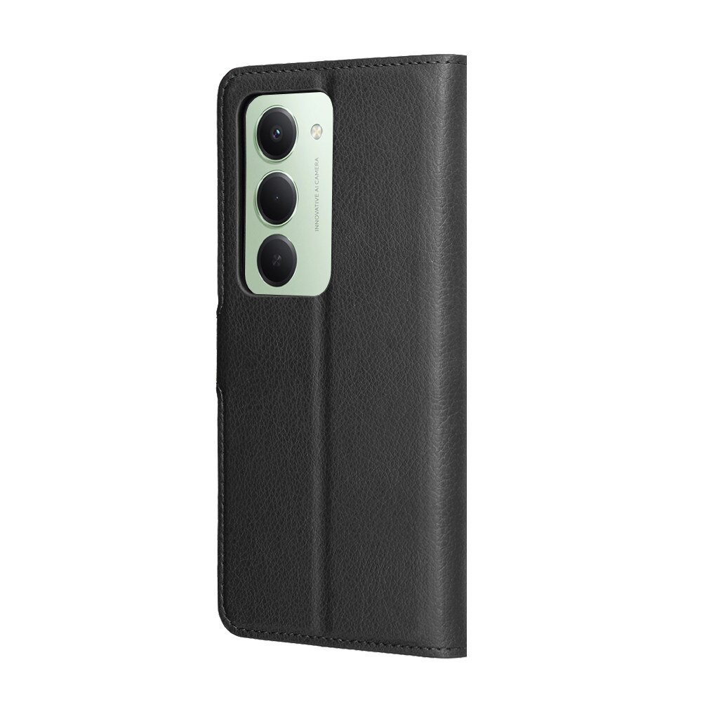 Husa pentru Xiaomi Redmi 15 5G / Redmi 15 4G, SKYDDAR INNOVATION, Leather Folio tip Carte, cu Portofel Interior, Finisaje Premium, set cu sticker, Negru