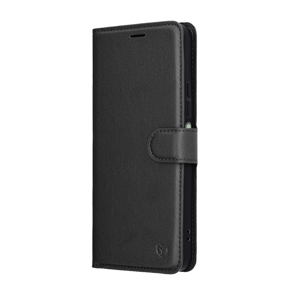 Husa pentru Xiaomi Redmi 15 5G / Redmi 15 4G, SKYDDAR INNOVATION, Leather Folio tip Carte, cu Portofel Interior, Finisaje Premium, set cu sticker, Negru