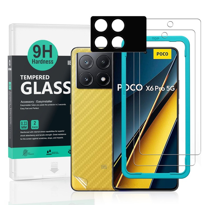 Folie Sticla Ibywind, pentru Xiaomi Poco X6 Pro 5G, Pachet 2, Anti Zgarieturi, Transparenta