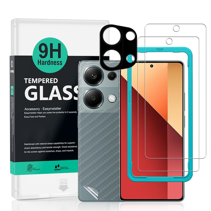 Folie Sticla Ibywind pentru Xiaomi Redmi Note 13 Pro 4G, Pachet 2, Sticla Securizata, protectie pentru obiectiv, Montaj Usor, Duritate Militara, Ultra HD, Anti Zgarieturi, Anti Socuri