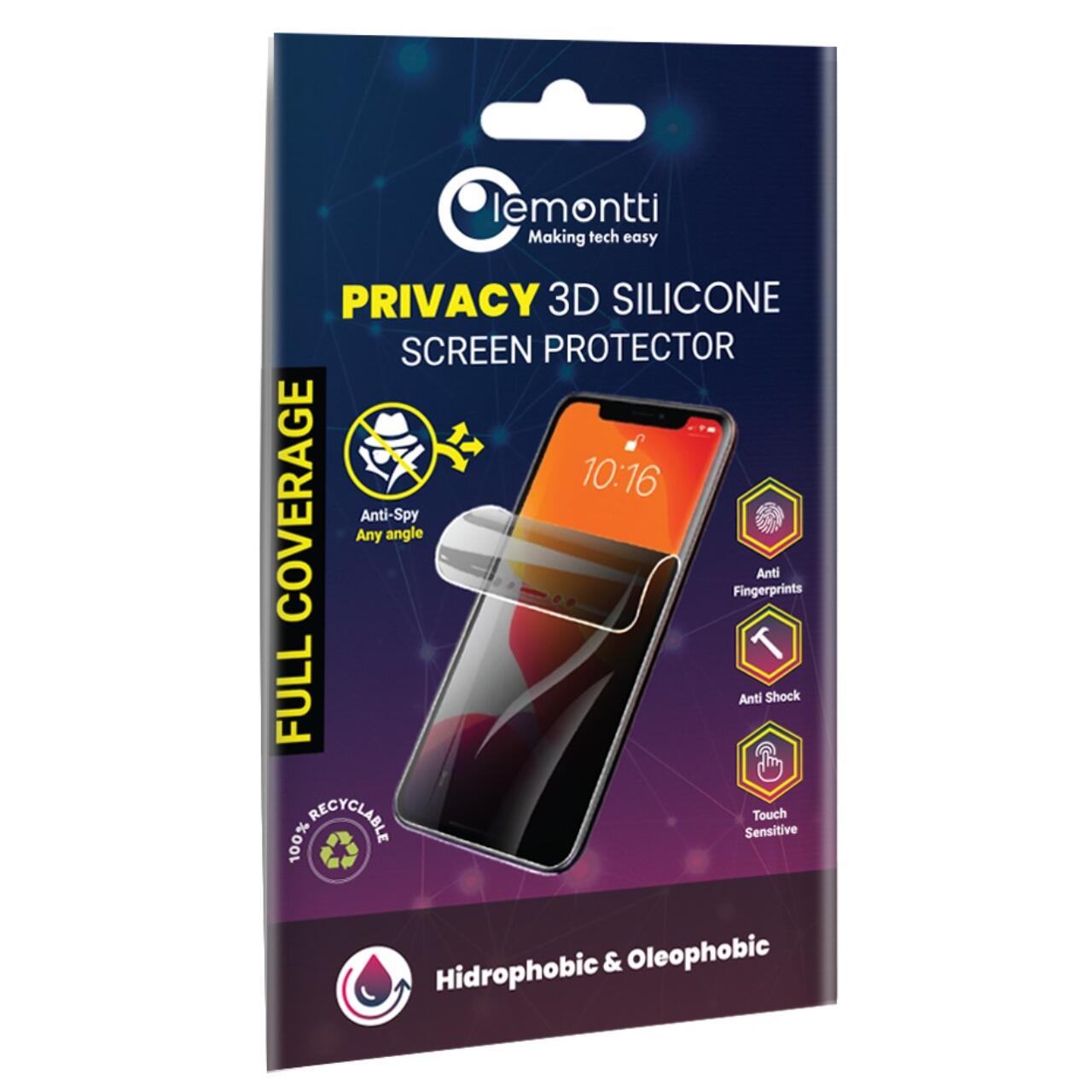 Folie Silicon Lemontti Privacy compatibila cu Xiaomi 14 Pro