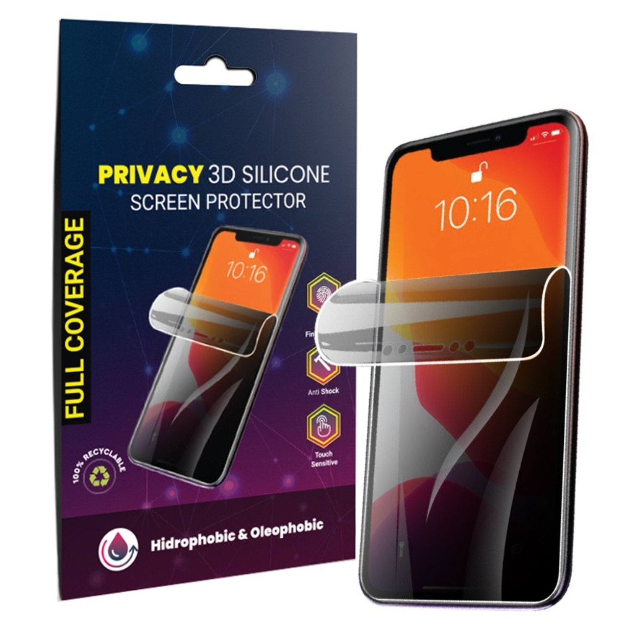 Folie Silicon Lemontti Privacy compatibila cu Xiaomi 14 Pro
