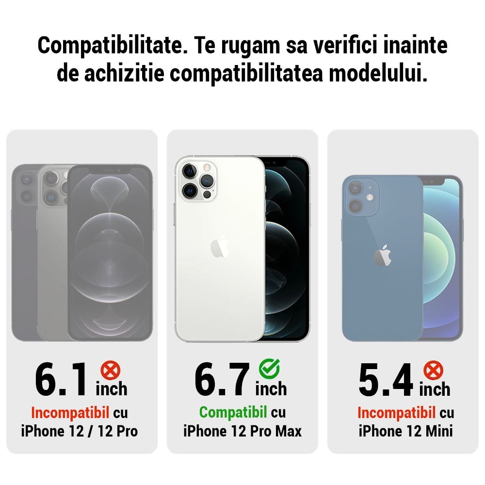 Folie Sticla Securizata Premium 5d Mr. Monkey Strong Hd Compatibila Cu iPhone 12 Pro Max, Full Cover Negru