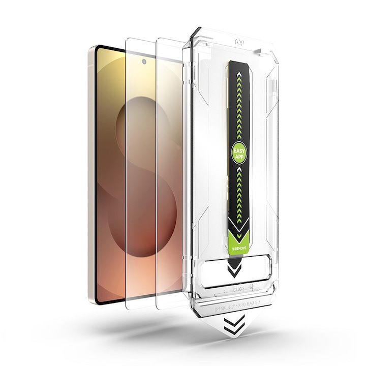 Set 2 x Folie sticla Premium pentru Samsung Galaxy S26 Ultra ClearShield Ultra HD, Aplicare Usoara Easy Install+, Compatibil cu deblocarea prin amprenta, Claritate Cristalina, Anti-soc & Anti-Zgarieturi - margini negre