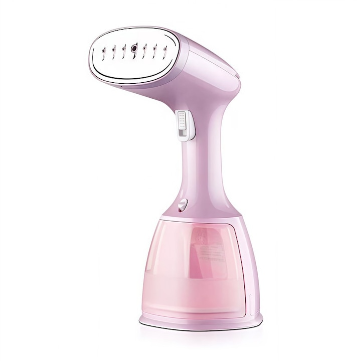 Fier de calcat cu abur portabil, 1500W, 350ml, set complet, roz, 28x13cm