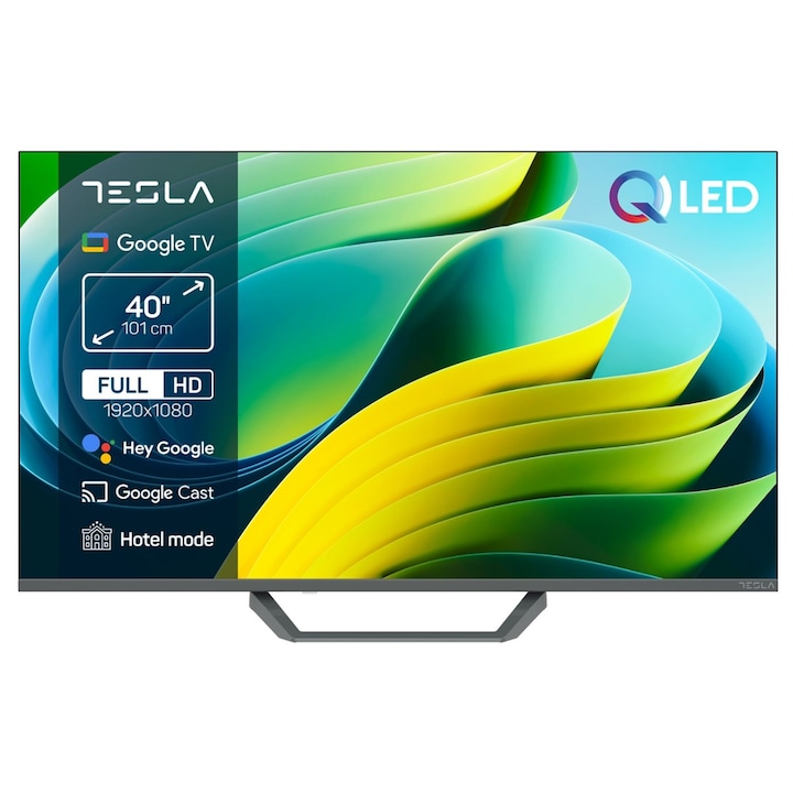 Televizor QLED Tesla 101 cm 40" Q40E665GFS, Full HD 1920 x 1080, Smart TV, WiFi, CI+