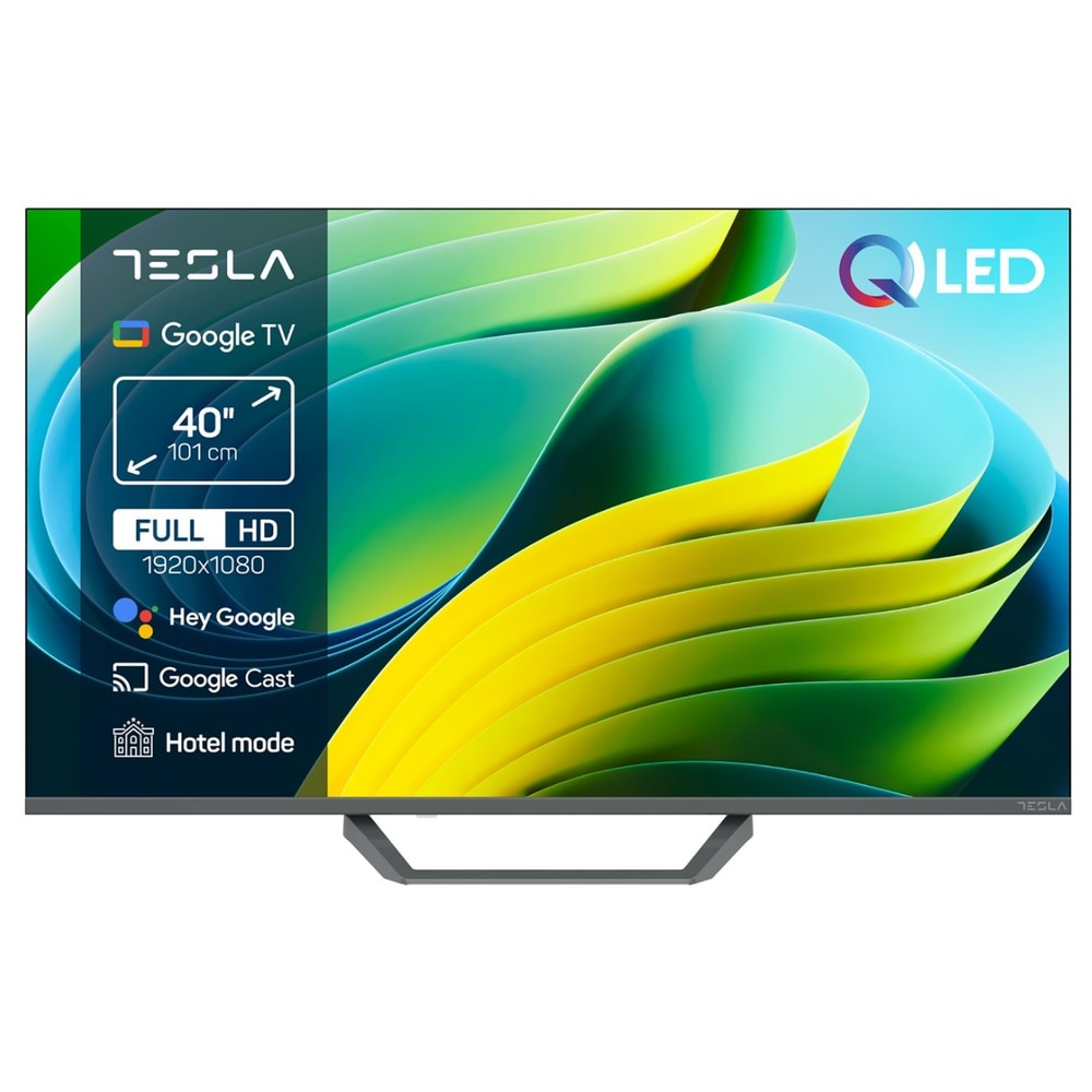 Televizor QLED Tesla 101 cm 40" Q40E665GFS, Full HD 1920 x 1080, Smart TV, WiFi, CI+