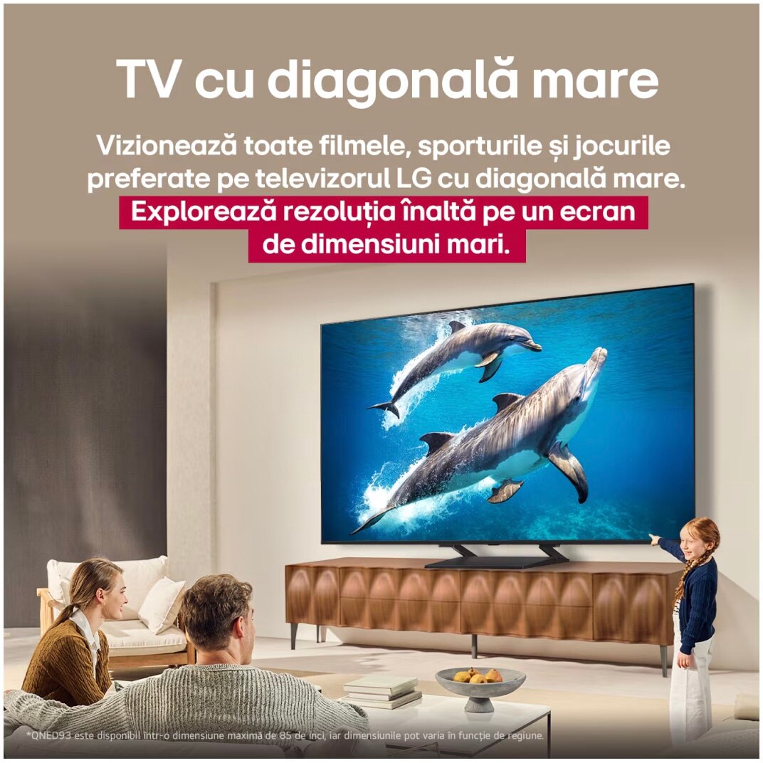 RESIGILAT: Televizor LG QNED evo MiniLED 55QNED93A6A, 139 cm, Smart, 4K Ultra HD, 100 Hz, Clasa G (Model 2025)