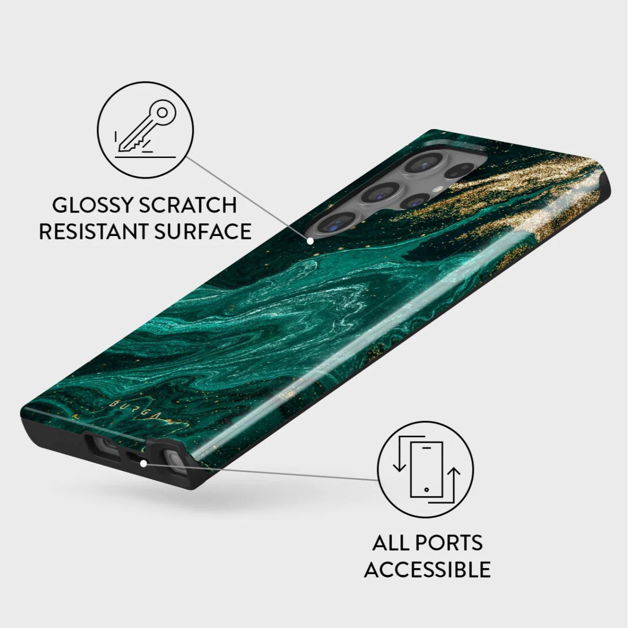 Husa Burga Dual Layer Emerald Pool compatibila cu Samsung Galaxy S24 Ultra