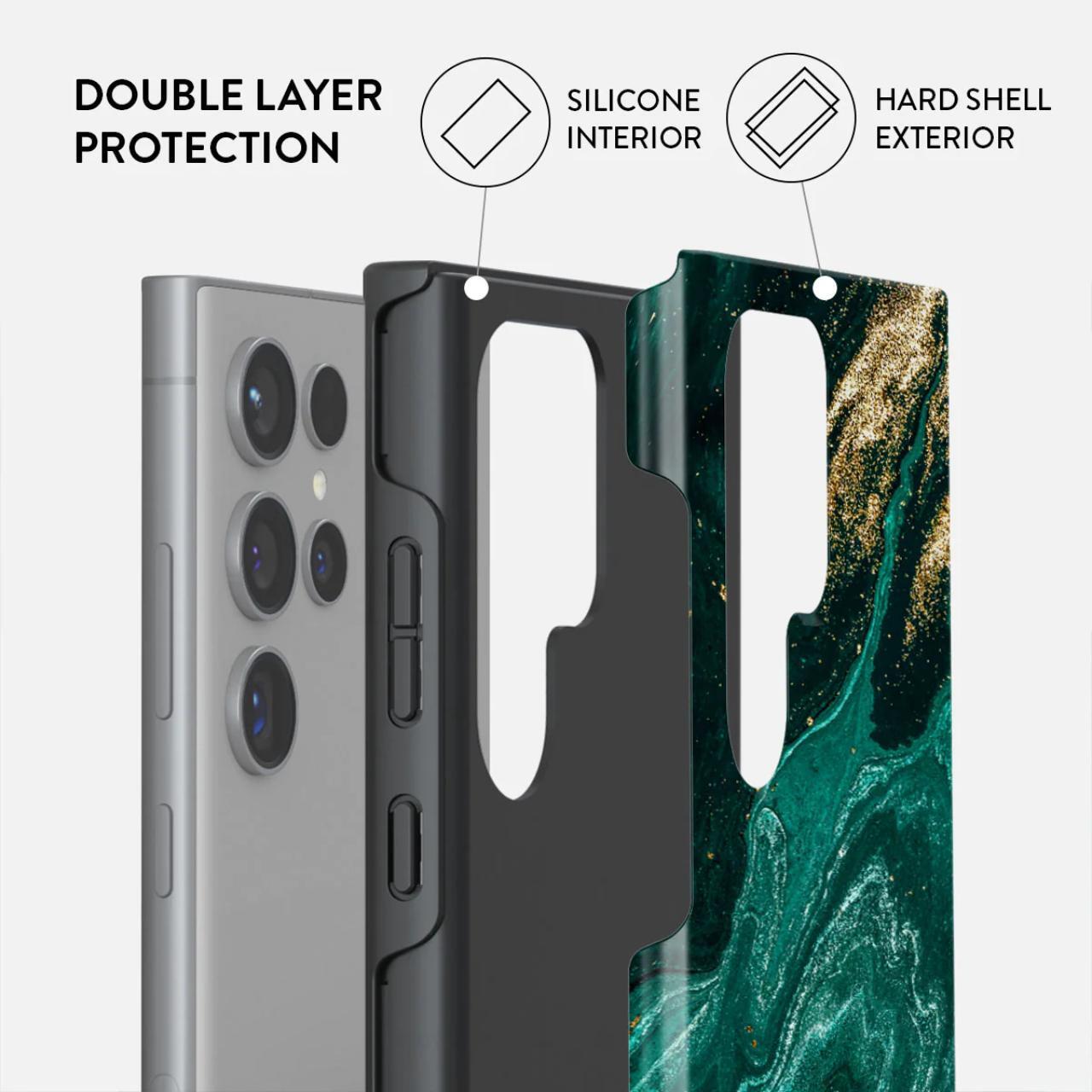 Husa Burga Dual Layer Emerald Pool compatibila cu Samsung Galaxy S24 Ultra