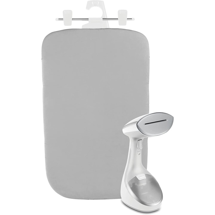 Tefal Access Steam Care DT9130 – Steamer vertical cu perie pentru haine, 1600 W, 6 accesorii, rezervor 200 ml, 3 niveluri de abur, incalzire rapida 40 secunde – Alb/Argintiu