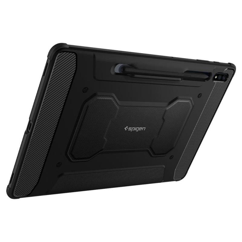 Husa Spigen Rugged Armor Pro compatibila cu Samsung Galaxy Tab S7 Plus / Tab S8 Plus 12.4 inch Black