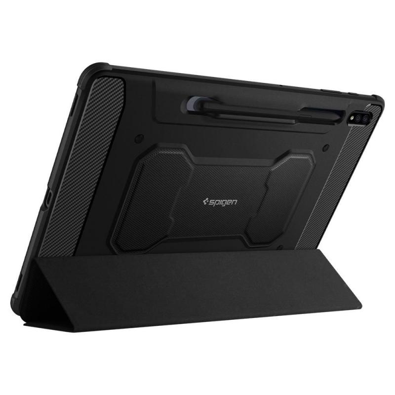 Husa Spigen Rugged Armor Pro compatibila cu Samsung Galaxy Tab S7 Plus / Tab S8 Plus 12.4 inch Black