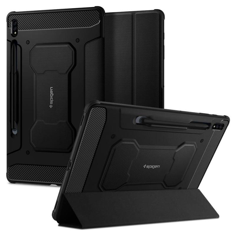 Husa Spigen Rugged Armor Pro compatibila cu Samsung Galaxy Tab S7 Plus / Tab S8 Plus 12.4 inch Black