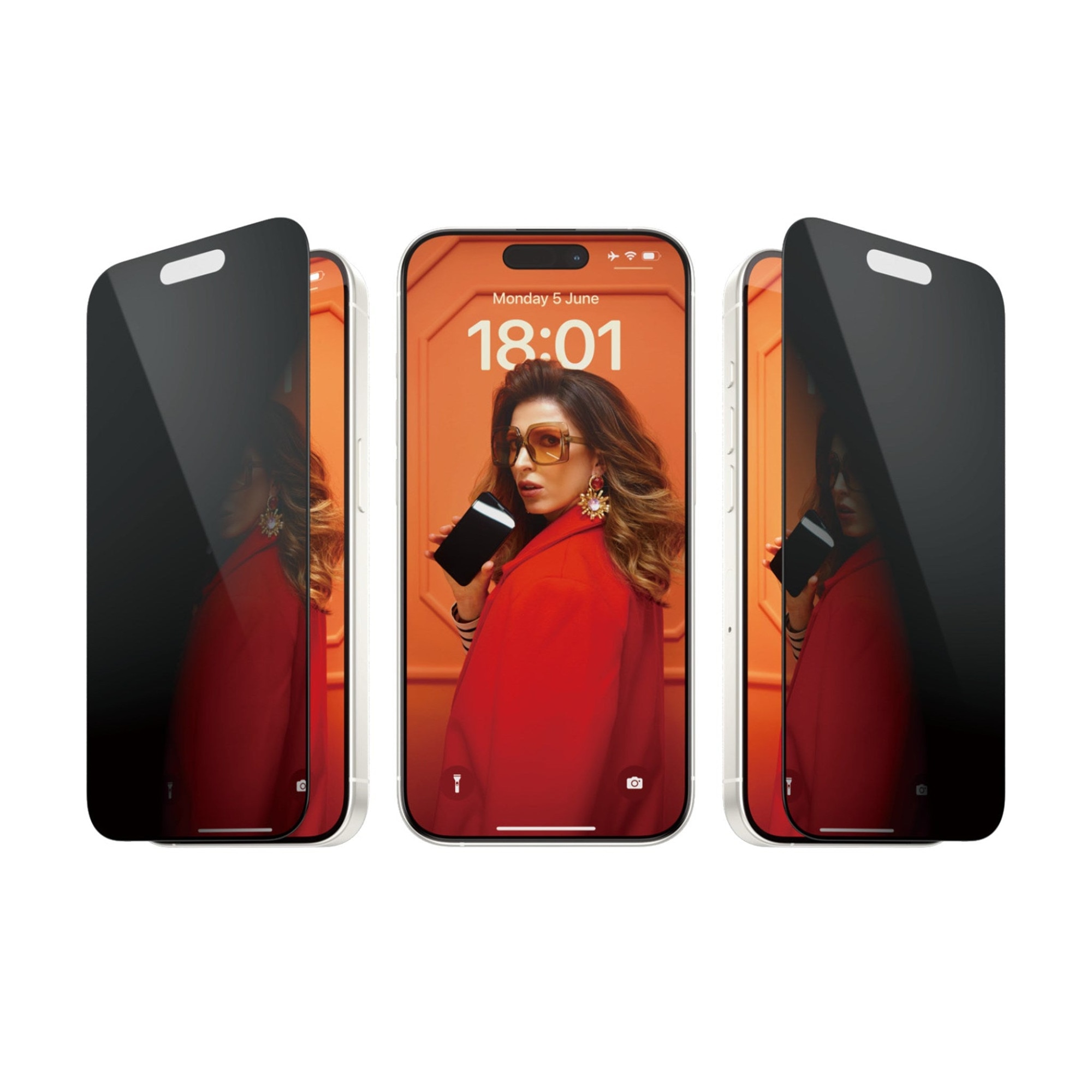 Folie de protectie Sticla PanzerGlass UWF Privacy pentru iPhone 15 Pro cu aplicator, Negru