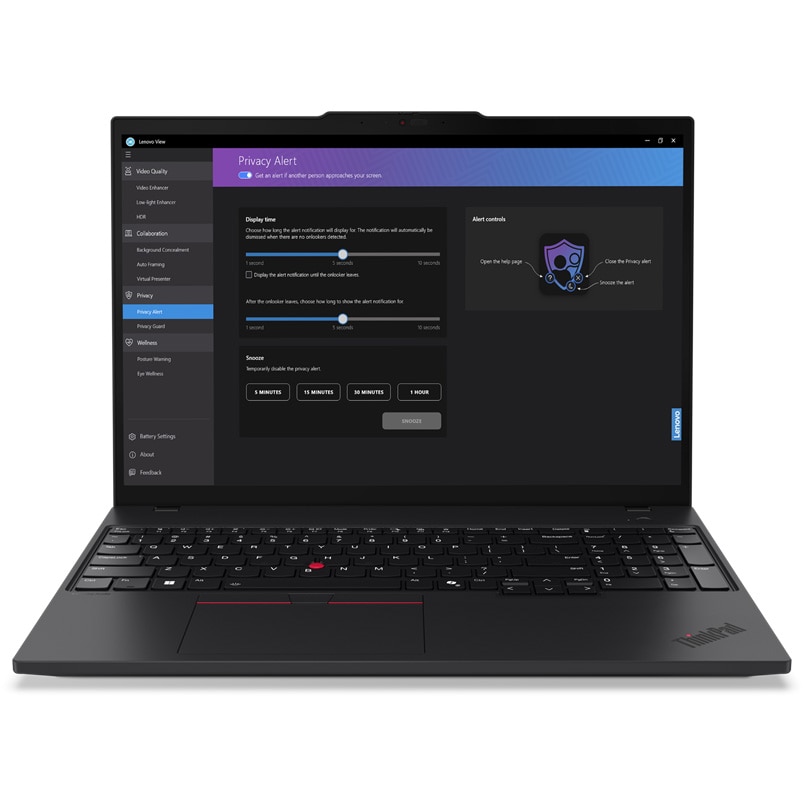 Laptop Lenovo ThinkPad T16 Gen 3 cu procesor Intel® Core™ Ultra 7 155U pana la 4.8 GHz, 16", WUXGA, IPS, 32GB DDR5, 1TB SSD, Intel® Graphics, Windows 11 Pro, Black, 3Y Premier Support