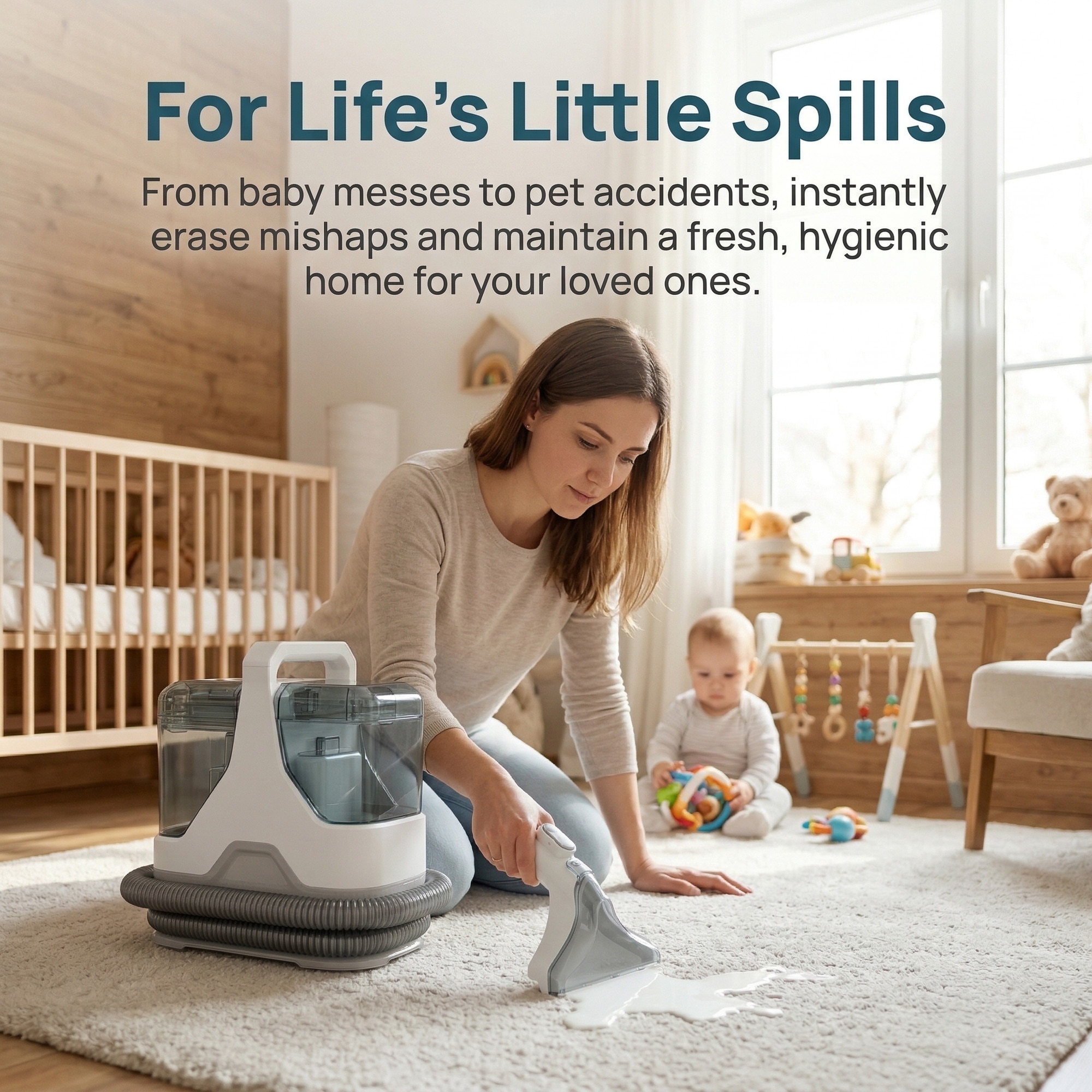 Aspirator cu spalare Lttsoyh®, 600W,1.3l colectare,15KPa aspiratie uragan, uscare rapida, sistem dual-tank, actiune tripla (spray + perie + aspiratie), 3 capete, sigur pentru toate tesaturile, ideal auto & casa, compact