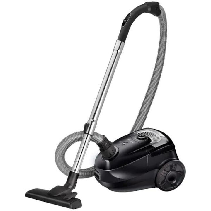 Aspirator cu sac MPM MOD-180, 850 W, 2 l, Negru-Argintiu, 5 viteze