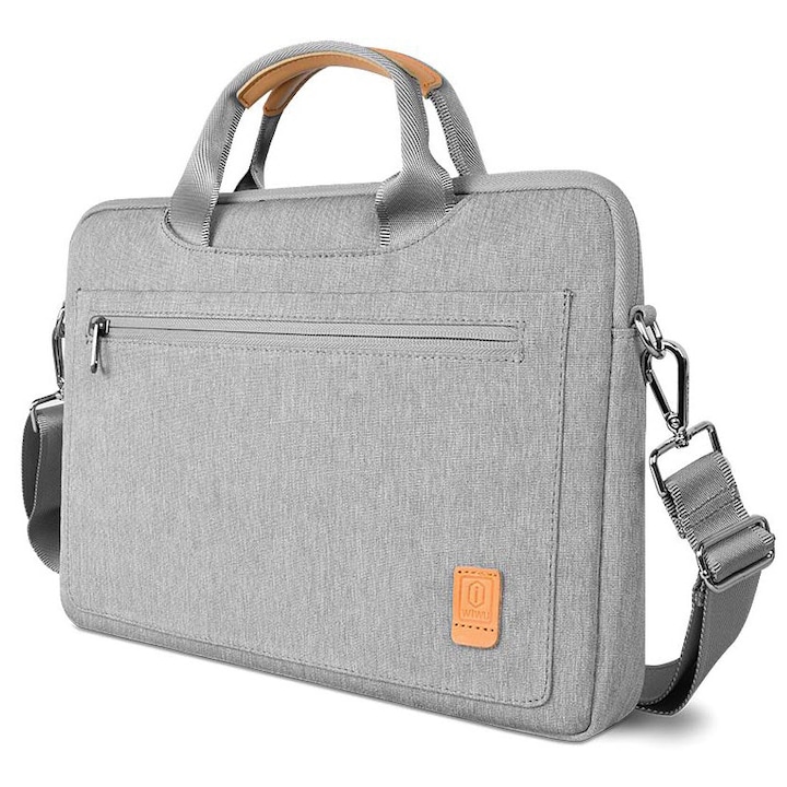 Geanta laptop WIWU Pioneer, 14", gri, cu compartimente suplimentare, impermeabila