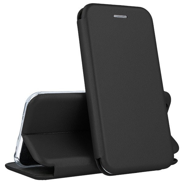 Husa flip compatibila cu iPhone 11, tip carte, portofel, slot carduri, stand, piele ecologica, negru