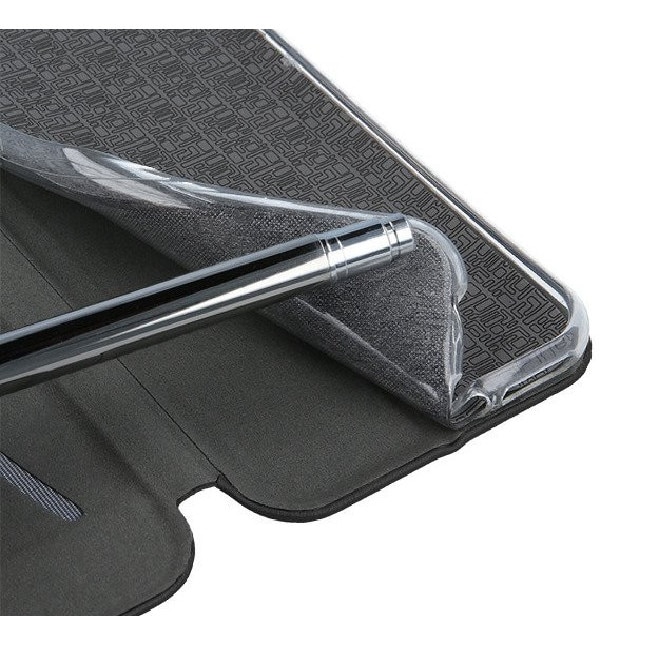 Husa flip compatibila cu iPhone 11, tip carte, portofel, slot carduri, stand, piele ecologica, negru