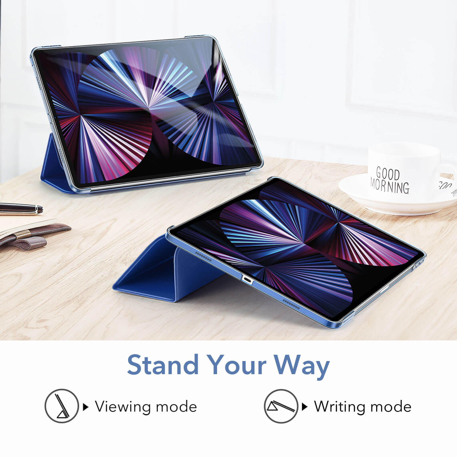 Husa tableta, ESR, cu inchidere, albastru inchis, pentru iPad Pro 12,9 2021/2022