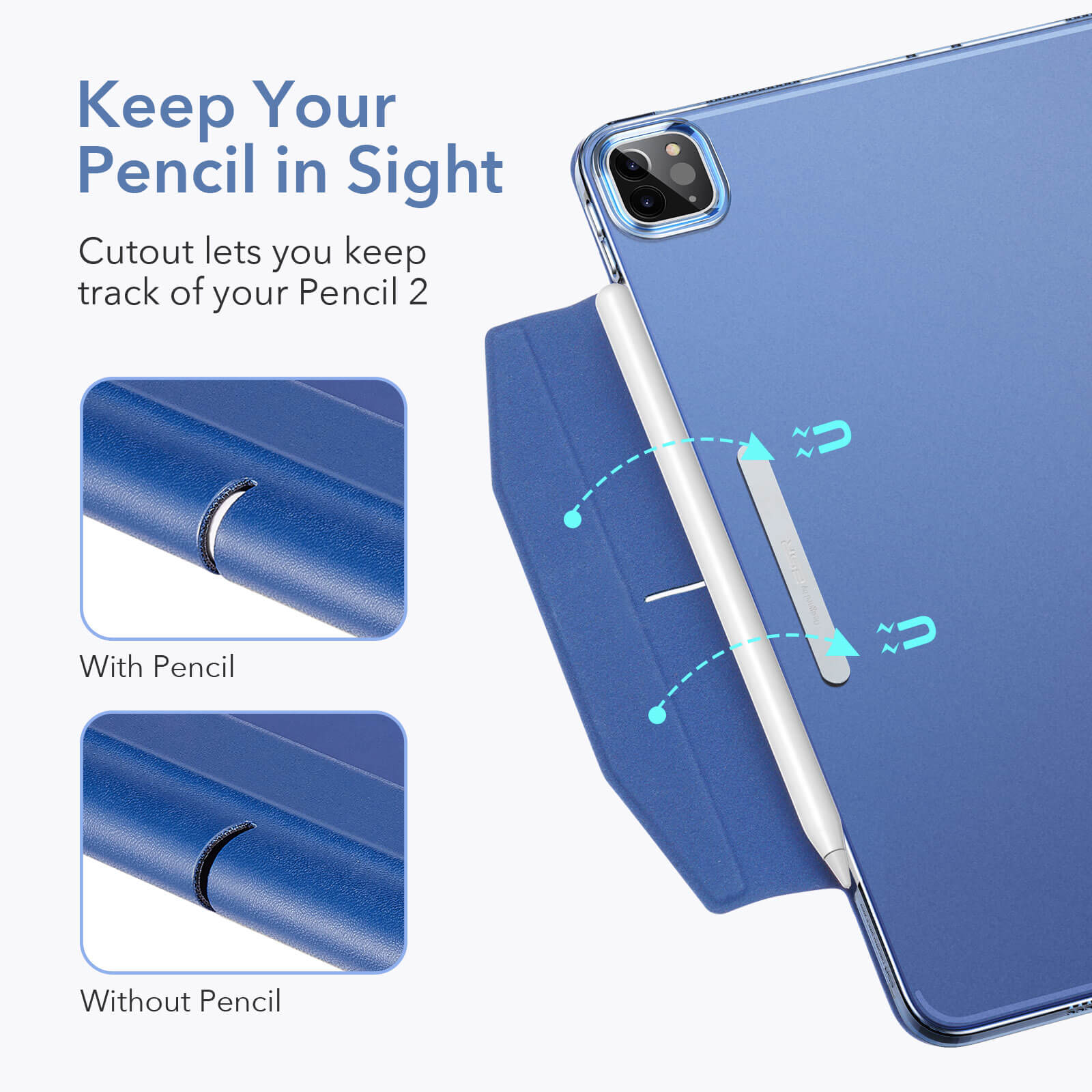 Husa tableta, ESR, cu inchidere, albastru inchis, pentru iPad Pro 12,9 2021/2022