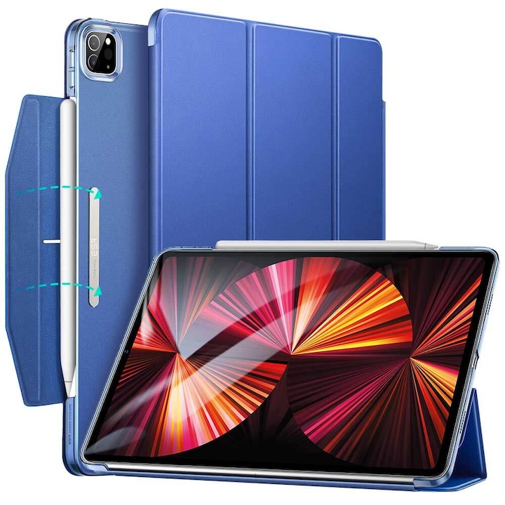 Husa tableta, ESR, cu inchidere, albastru inchis, pentru iPad Pro 12,9 2021/2022