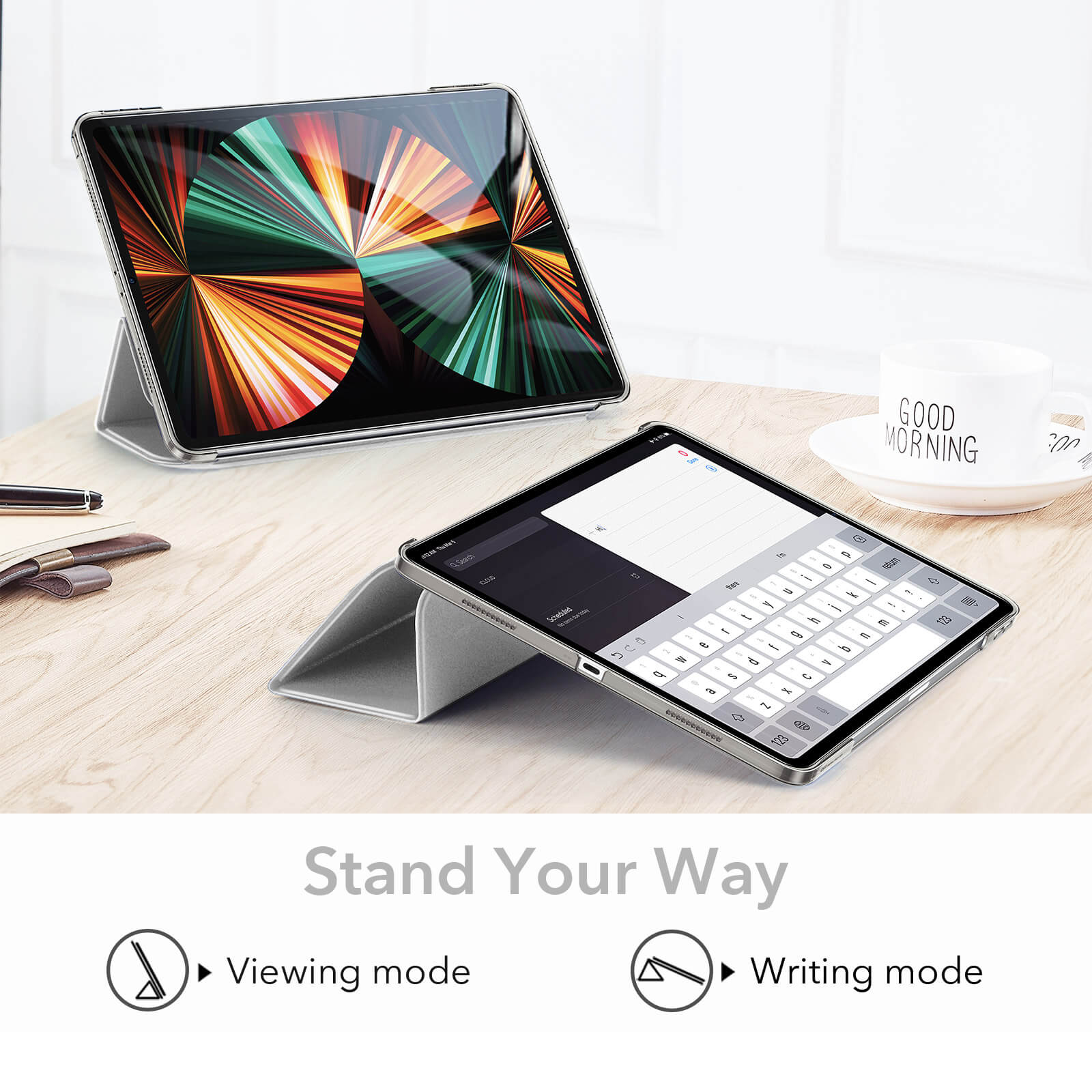 Husa tableta + Sticla Temperata, ESR, pentru iPad Pro 12,9 2021/2022