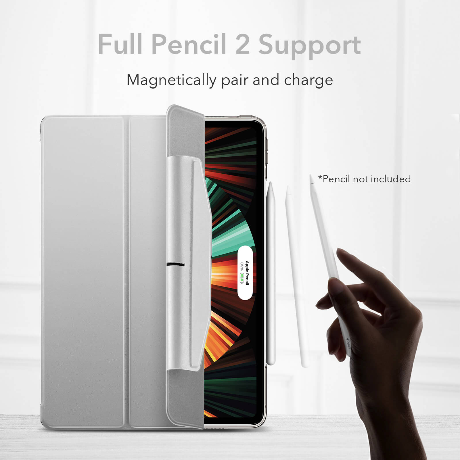 Husa tableta + Sticla Temperata, ESR, pentru iPad Pro 12,9 2021/2022