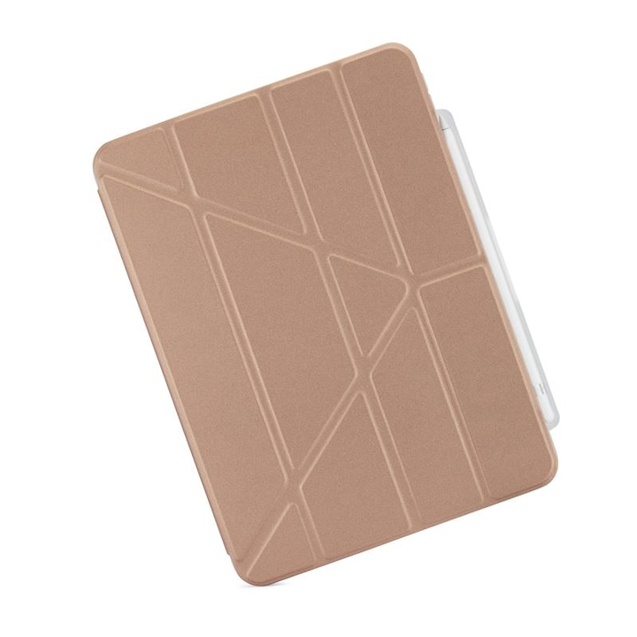 Husa tableta Pipetto Origami No3 compatibila cu iPad 10.9 inch 2022, Rose Gold