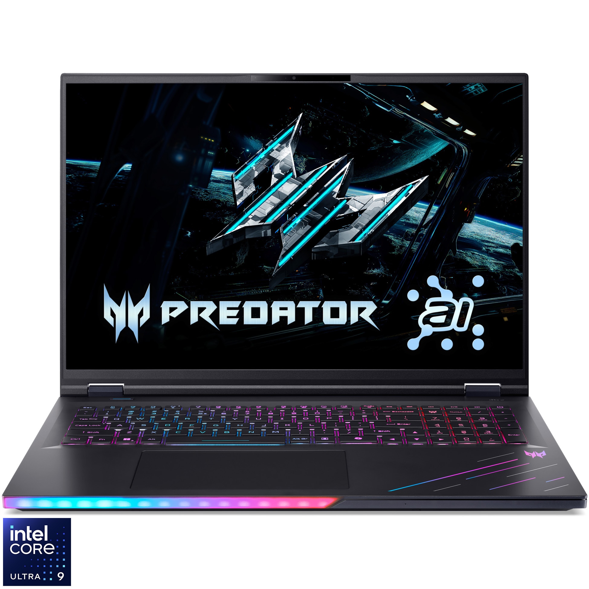 Laptop Gaming Acer Predator Helios 18 AI PH18-73-92T4 cu procesor Intel® Core™ Ultra 9 275HX pana la 5.4GHz, 18", WQUXGA, 120Hz, IPS, 96GB DDR5 RAM, 4TB SSD, NVIDIA® GeForce RTX™ 5090 24GB GDDR7, Windows 11 Pro, Abyssal Black