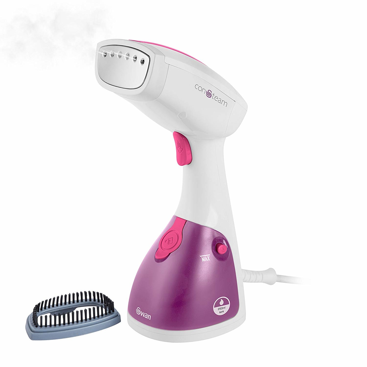 Steamer de mana pentru calcat Swan SI12020N, Capacitate 250ml, Putere 1100W, Calcare Verticala/Orizontala