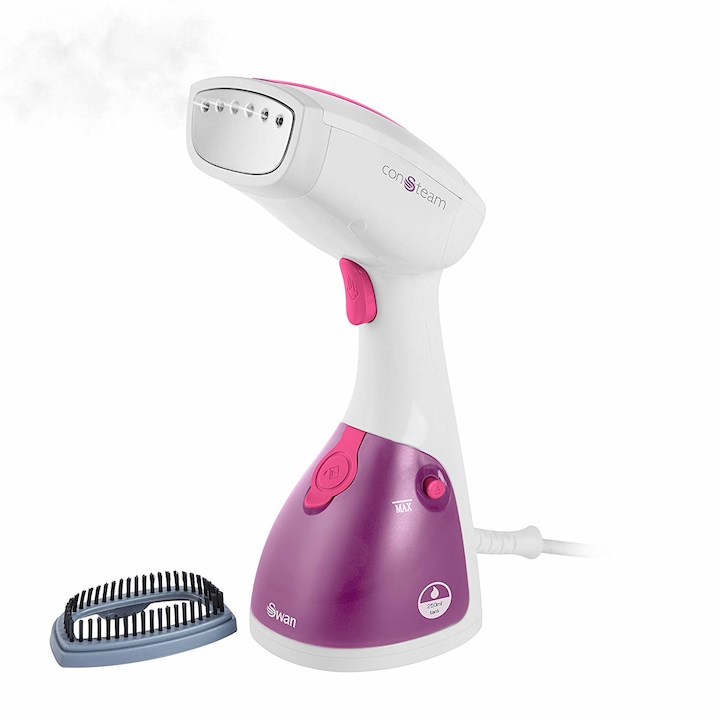 Steamer de mana pentru calcat Swan SI12020N, Capacitate 250ml, Putere 1100W, Calcare Verticala/Orizontala