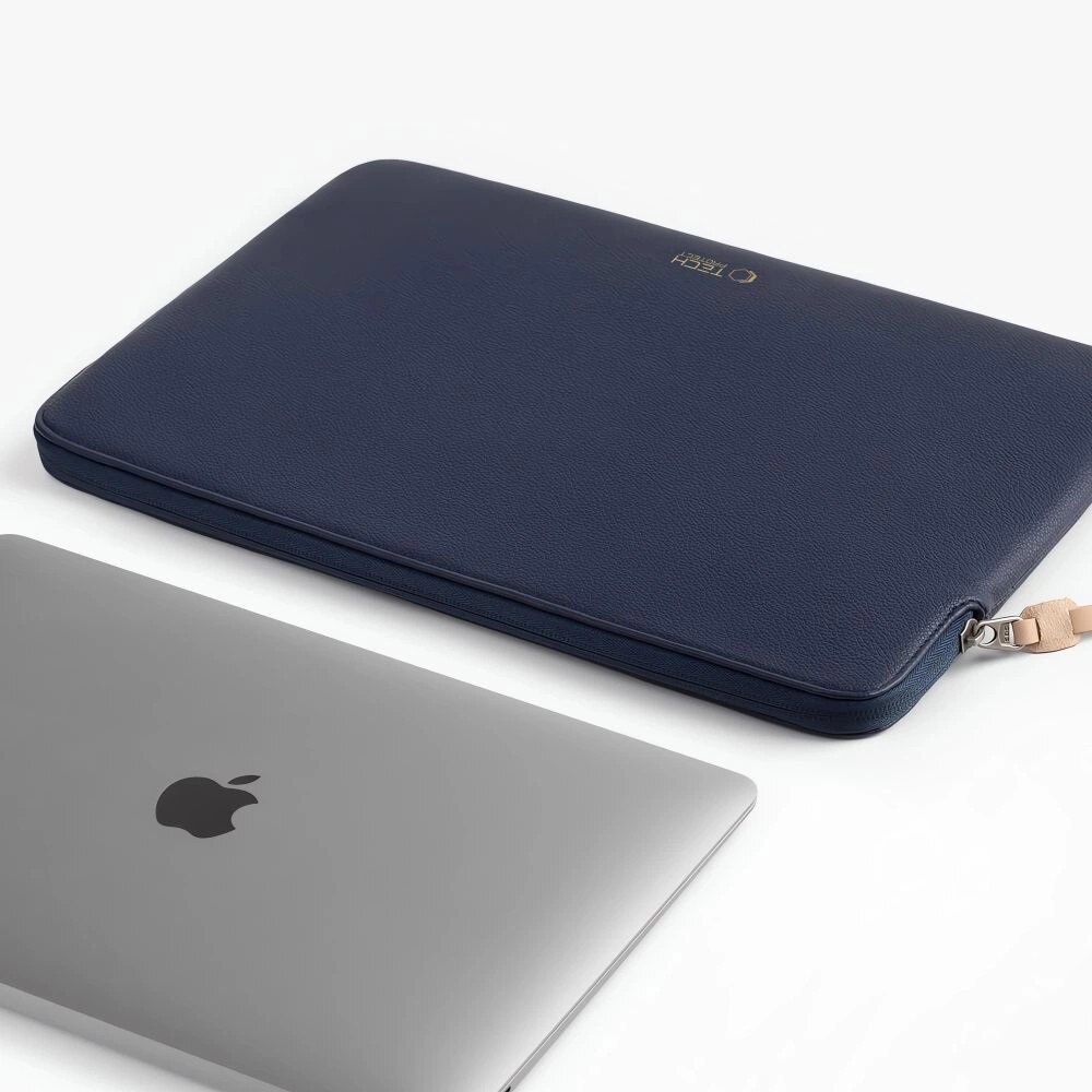 Husa laptop Tech-Protect Fleece, 13-14 inch, ecopiele, interior plusat, set 1 buc.