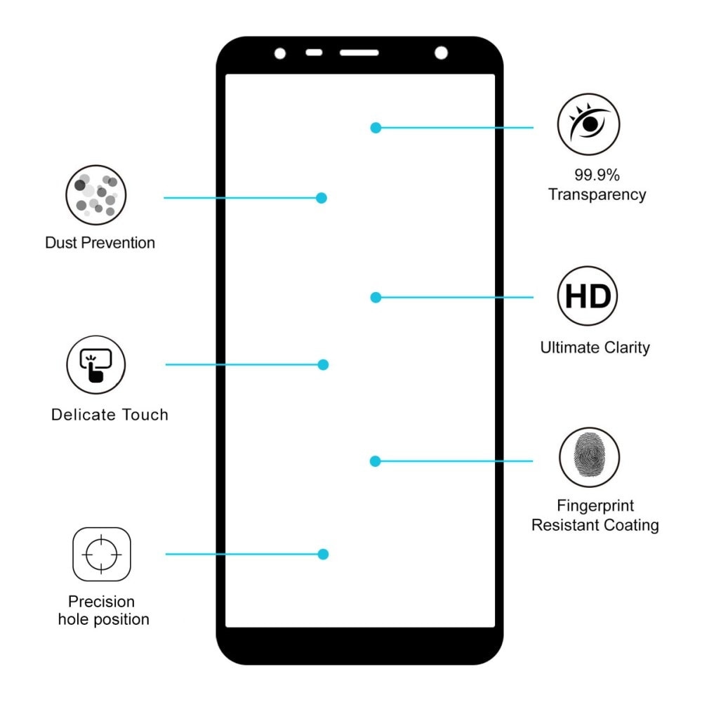 Folie sticla securizata Full Cover Full Glue pentru Samsung Galaxy J4 Plus (2018), Negru