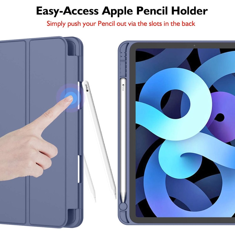 Husa tip Carte cu Suport Pix pentru Apple iPad Mini 6/7, Protectie completa, Pliabila, Albastru
