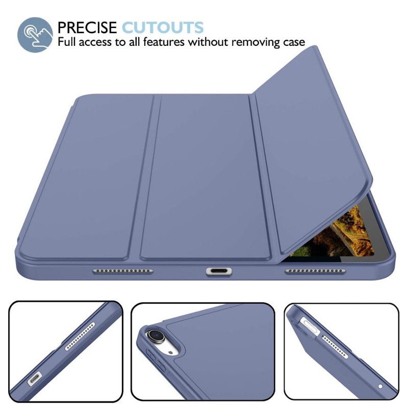 Husa tip Carte cu Suport Pix pentru Apple iPad Mini 6/7, Protectie completa, Pliabila, Albastru
