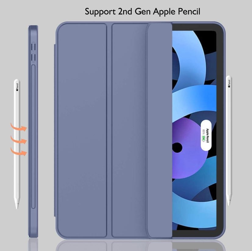 Husa tip Carte cu Suport Pix pentru Apple iPad Mini 6/7, Protectie completa, Pliabila, Albastru