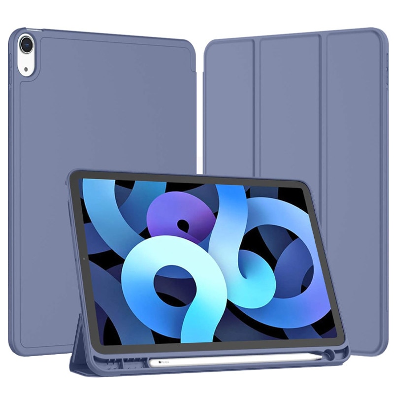 Husa tip Carte cu Suport Pix pentru Apple iPad Mini 6/7, Protectie completa, Pliabila, Albastru