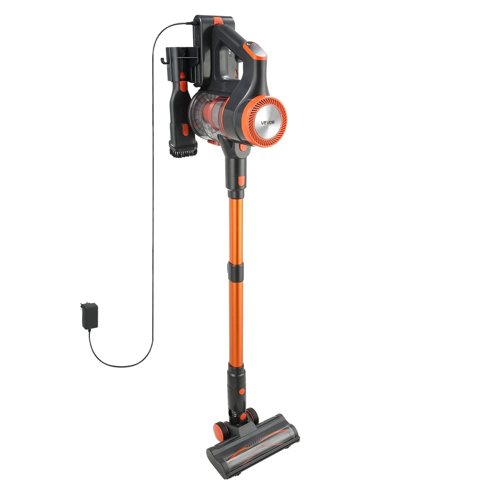 Aspirator vertical VEVOR, aspiratie maxima 40KPA, aspirator reincarcabil anti-incurcare cu ecran LED, aspirator de mana usor cu autonomie de 47 de minute pentru casa, covoare, par de animale, podele dure