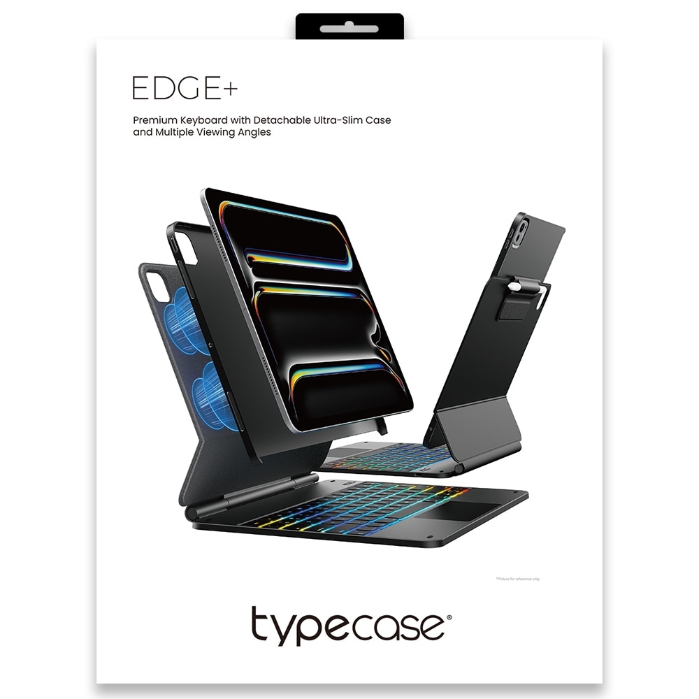 Carcasa cu tastatura Typecase Edge Plus compatibila cu iPad Pro 13 inch 2024 / 2025, Negru