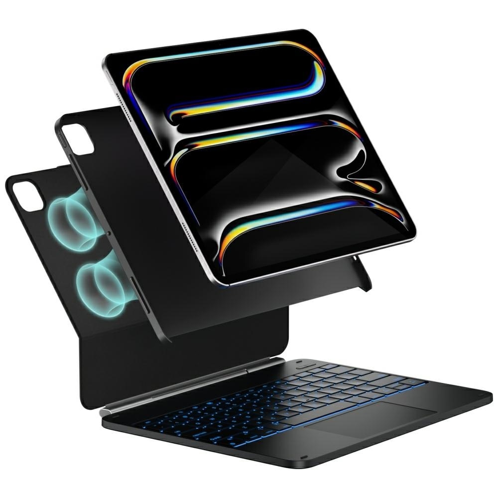 Carcasa cu tastatura Typecase Edge Plus compatibila cu iPad Pro 13 inch 2024 / 2025, Negru