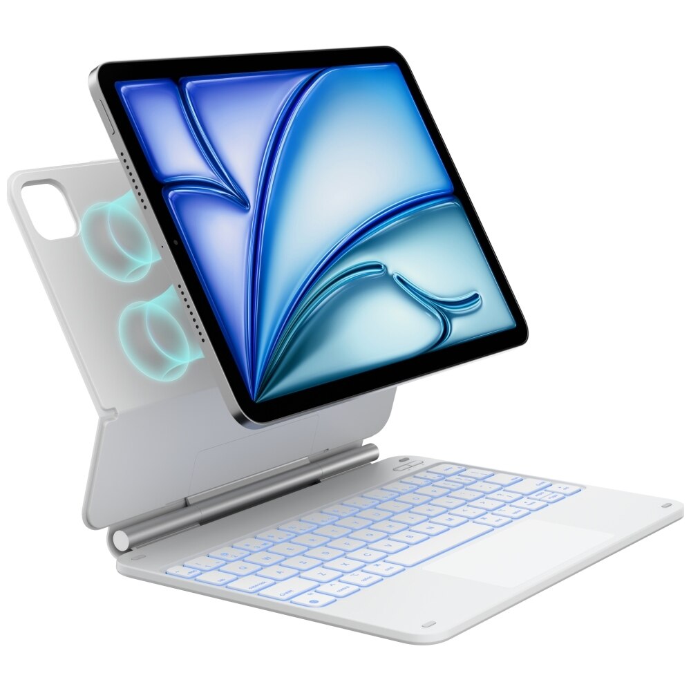 Carcasa cu tastatura Typecase Edge compatibila cu iPad Air 11 inch 2024 / 2025, Alb