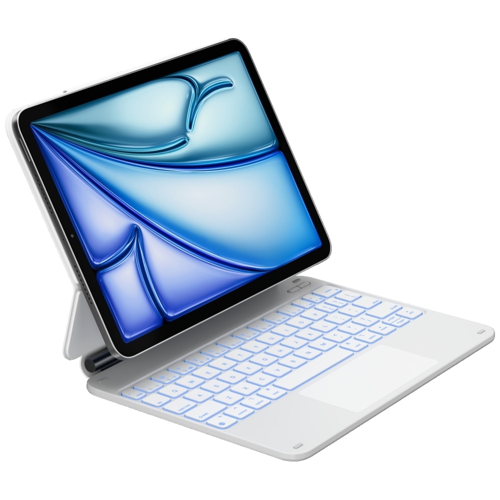 Carcasa cu tastatura Typecase Edge compatibila cu iPad Air 11 inch 2024 / 2025, Alb