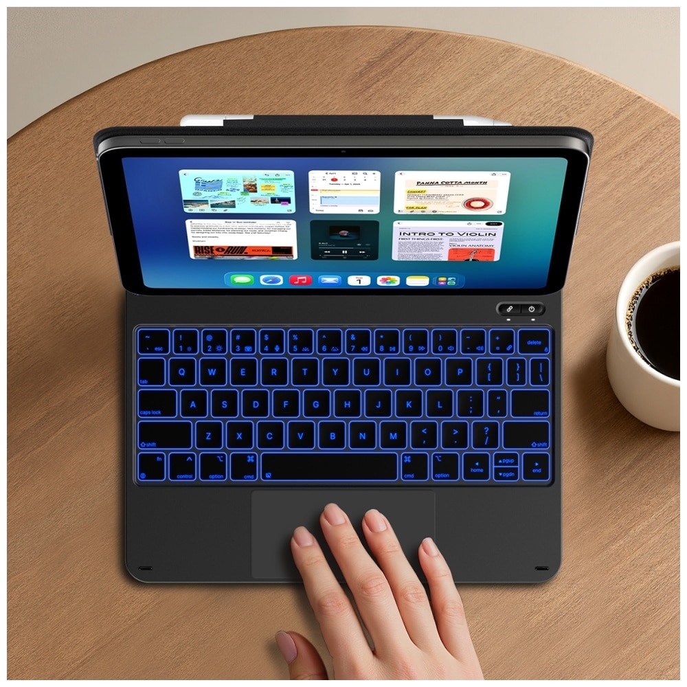 Husa cu tastatura Typecase Edge compatibila cu iPad 10.9 inch 2022 / iPad 11 inch 2025, Negru