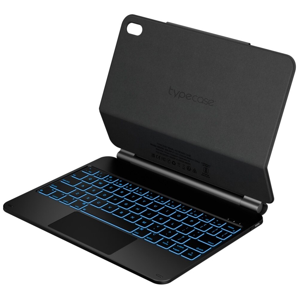 Husa cu tastatura Typecase Edge compatibila cu iPad 10.9 inch 2022 / iPad 11 inch 2025, Negru