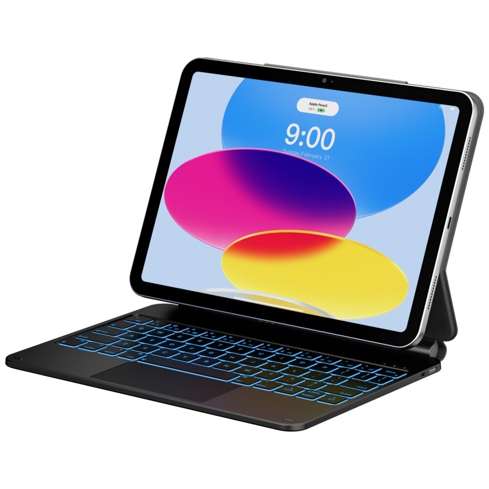 Husa cu tastatura Typecase Edge compatibila cu iPad 10.9 inch 2022 / iPad 11 inch 2025, Negru
