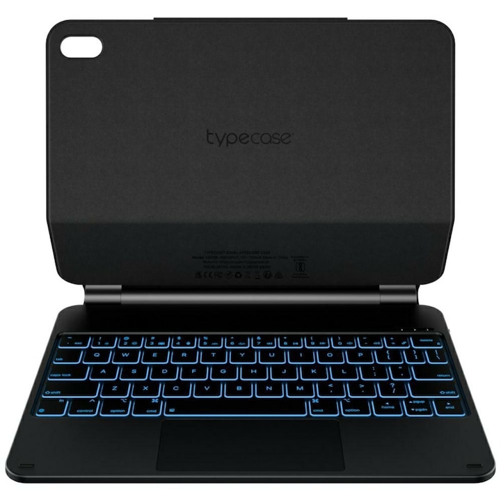 Husa cu tastatura Typecase Edge compatibila cu iPad 10.9 inch 2022 / iPad 11 inch 2025, Negru