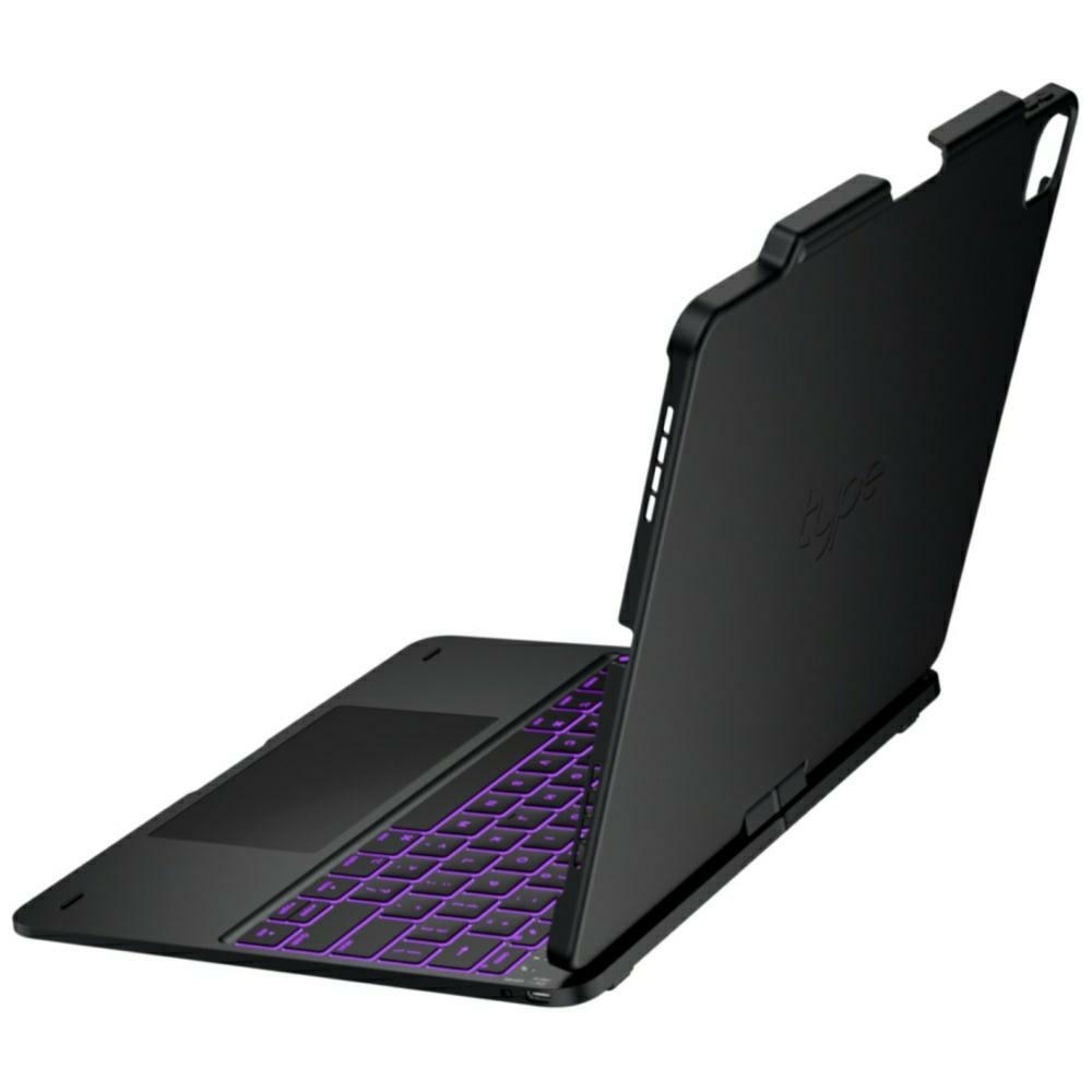 Husa cu tastatura Typecase Flexbook Touch compatibila cu iPad Air 13 inch 2024 / 2025, Negru